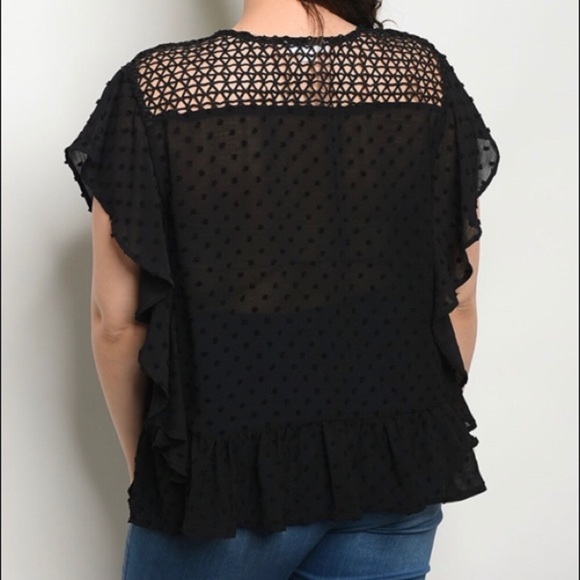 ➕Semi Sheer Ruffled Top - Picture 5 of 6